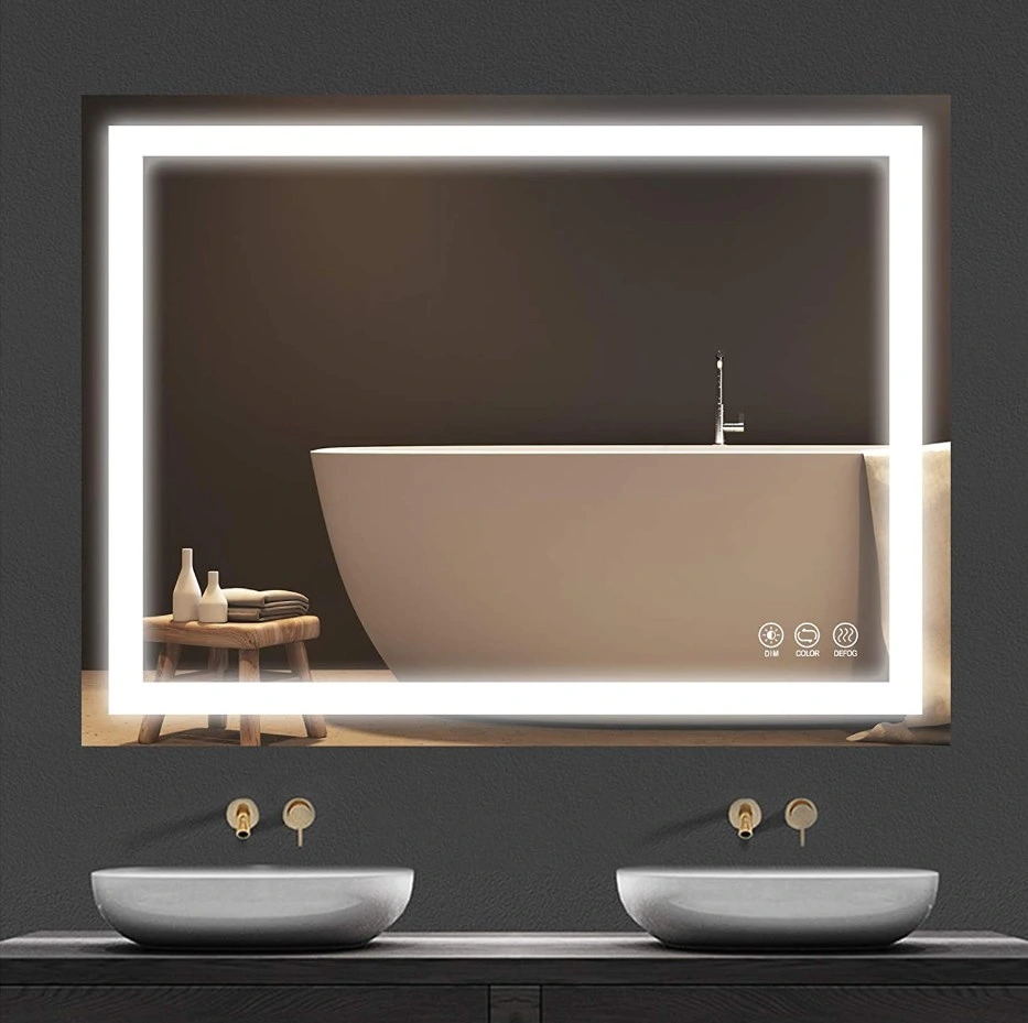 Wall Home Decor Decoration Salon Furniture Make up Cosmetic Smart Vanity Light Lighted Illuminated Backlit Bathroom LED Mirror with Lights Defogger Bluetooth