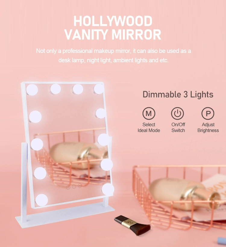 Glam Tabletop 3040 Hollywood Makeup Mirror with 12 LED Bulbs
