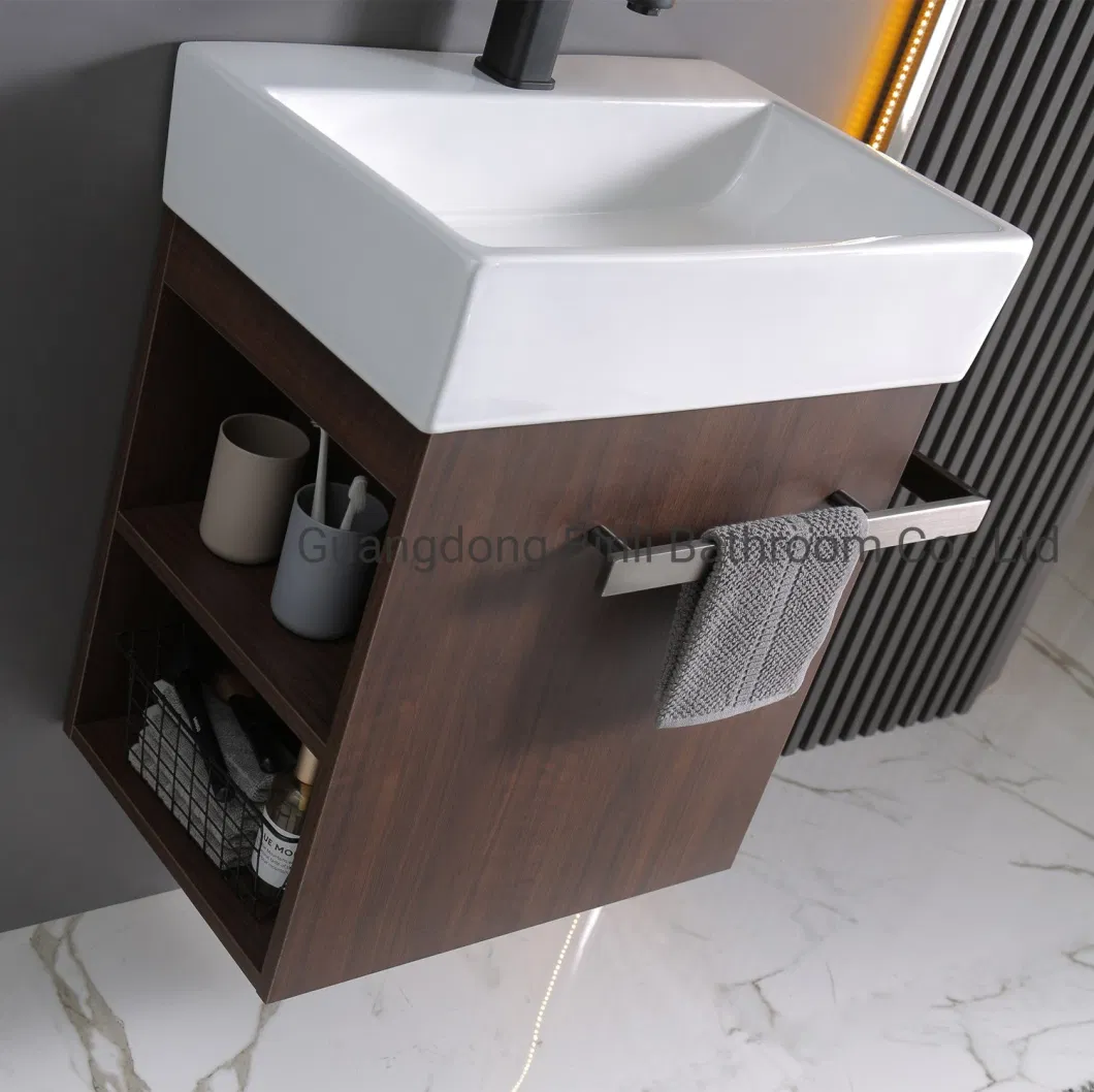 500mm Wall Mounted Small Plywood Bathroom Vanity Cabinet with Mirror Cabinet Single Art Basin