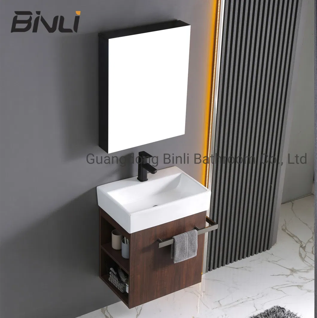500mm Wall Mounted Small Plywood Bathroom Vanity Cabinet with Mirror Cabinet Single Art Basin