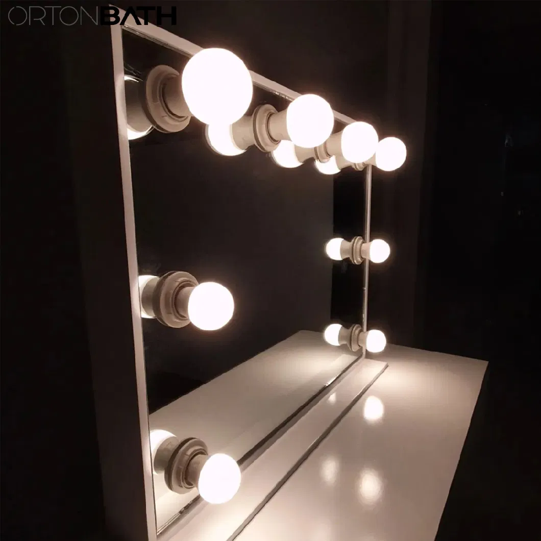 Ortonbath Vanity Make up Mirror with Lights Hollywood Lighted Makeup Mirror with Dimmable LED Bulbs for Dressing Room & Bedroom Tabletop