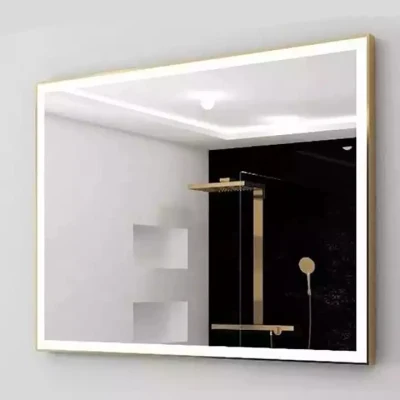 高品質のリビングルームの壁の装飾金属フレーム長方形 LED バスルームミラー